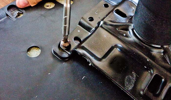 office chair mechanism servicing during maintenance